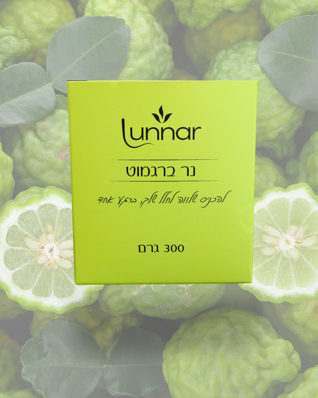 (300g) ברגמוט - GLOW נר